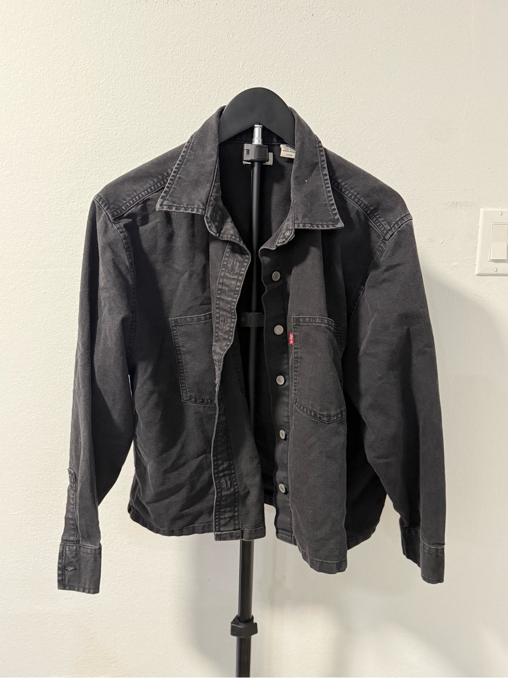 Levi's Black Denin Overshirt Shacket Button Front Jacket S - Picture 2 of 4